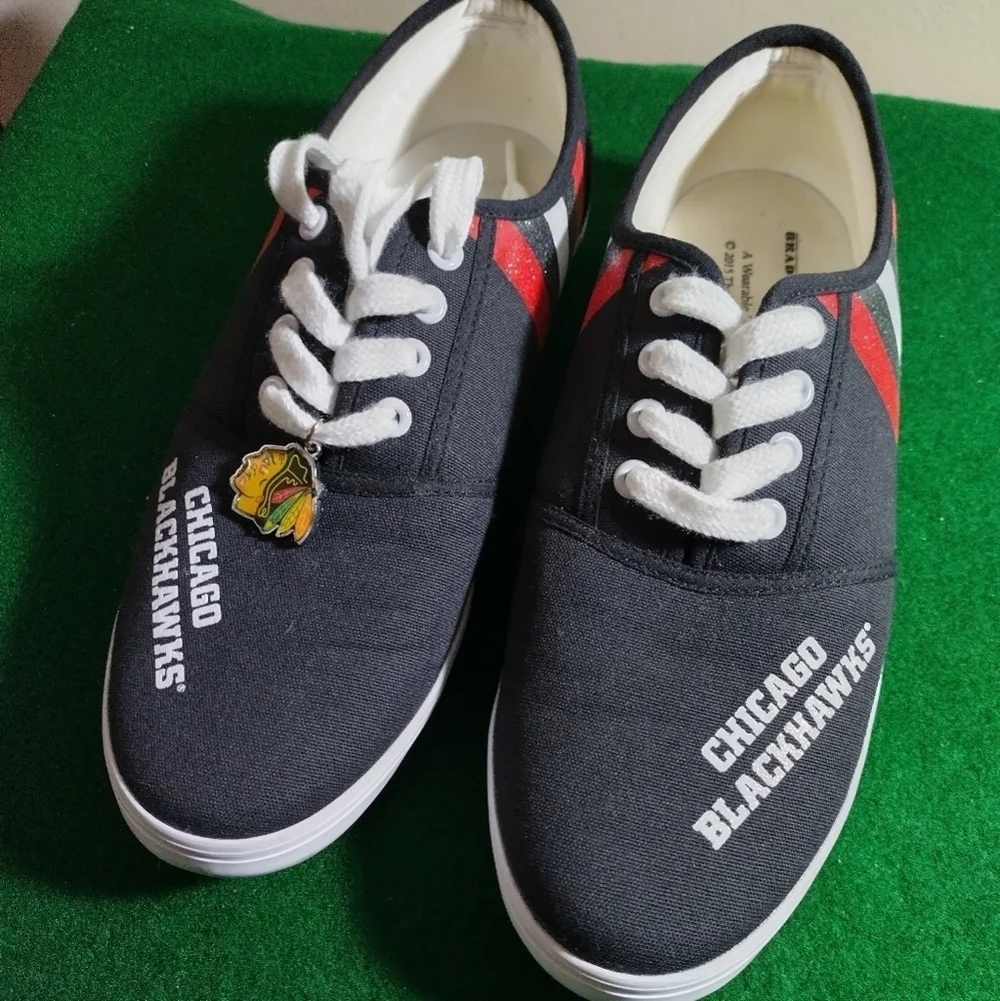 Chicago Blackhawks Bradford Exchange Wearable Art Shoes, Like New